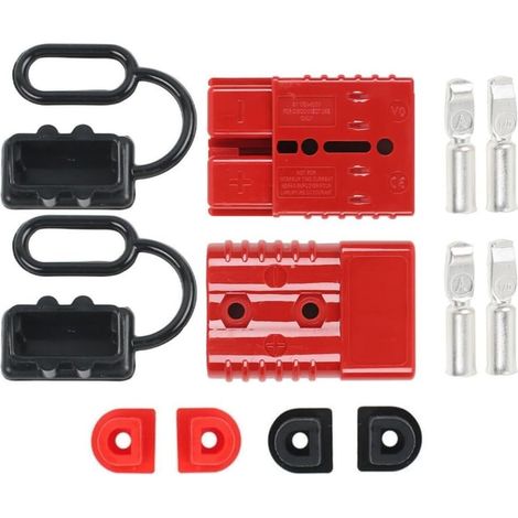 2 Stück 120 A 600 V Batterie Schnellanschluss/Trennen für Kabelklemmen-Batterieanschluss mit Abdeckung (rot) (1/5)
