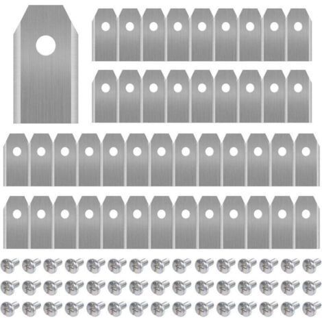 45 titanium replacement blades for Husqvarna Automower, Gardena, Yardforce robotic lawn mowers. Sturdy (3g/0.75mm) with screws, long service life. (1/4)