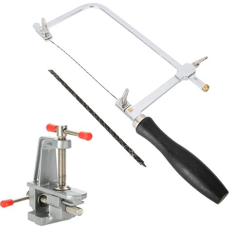 Ensemble d'outils de réparation de bijoux DIY comprenant une scie à métaux, une lame de scie et un étau (1/5)