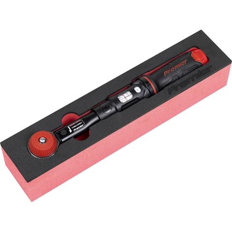 Sealey STW921 Premier Black Calibrated Micrometer Torque Wrench with 1/4""Sq Push-Through Drive 5-25Nm (1/5)