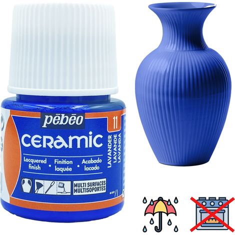 Peinture céramique décorative et résistante à FROID PEBEO 11 LAVANDE 45ml (1/5)