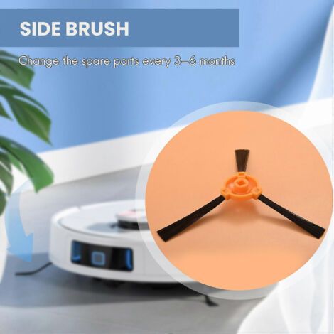 NALOOKAMIC 18 pièces Brosse latérale, brosse principale, cadre, couvercle, roue pivotante et filtre pour ECOVACS DEEBOT 600 601 605 710 N79 N (1/4)