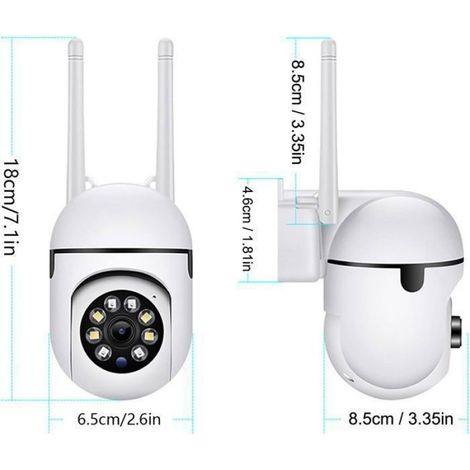 Caméra De Surveillance - 3 MP - WiFi Et Bluetooth - Vision Nocturne Automatique - Suivi De Mouvement IA - Rotation 355° - Alimentation USB Type-C - 2 Pièces (1/5)