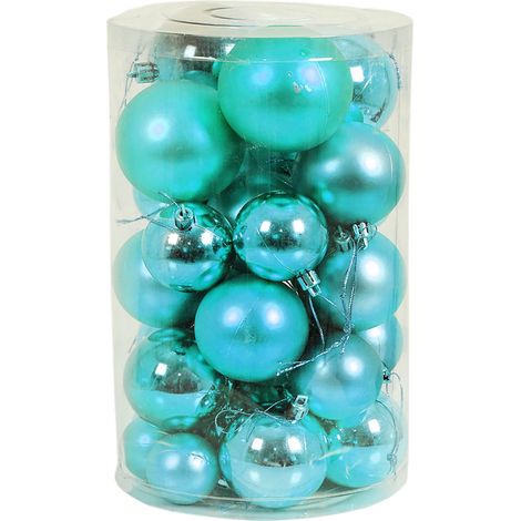 30tlg. Weihnachtskugeln pertol Ø 4/5/6/7cm-MYW99830-Petrol (1/5)