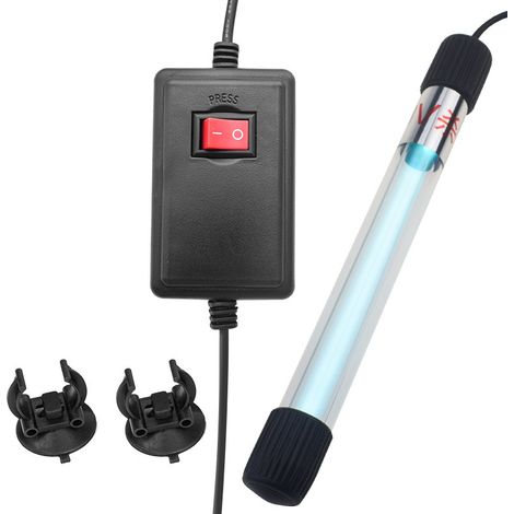 Lampe UV pour aquarium de 11 W, adaptée aux aquariums de 55 à 150 gallons, élimine les algues d'aquarium, élimine les algues vertes. (1/4)