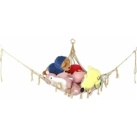 Filiyano – sac de rangement pour – Filet de rangement pour peluches, hamac pour jouets, filet câlin, rangement élégant, sac de rangement pour jouets (1/5)
