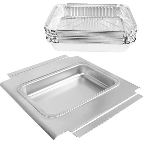 80580 Tropfschale für Weber Q200, Q300 Grills, Tropfschale für Weber Q200 Q300 Q220 Q240 Q2000 Q2200 Q320, Auffangschale mit 15 Aluminiumfolieneinsätzen (1/5)
