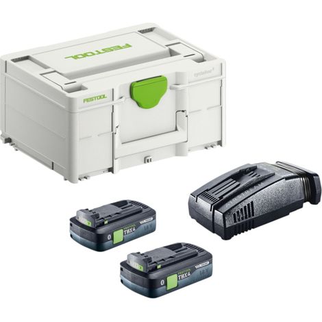 Kit d'alimentation Festool SYS 18 V 2xTBX4/SCA16 avec 2 batteries BP 18 TBX 4 C-ASI 18 V 4,0 Ah (2x 578745) + chargeur rapide SCA 16 (576953) + Systainer