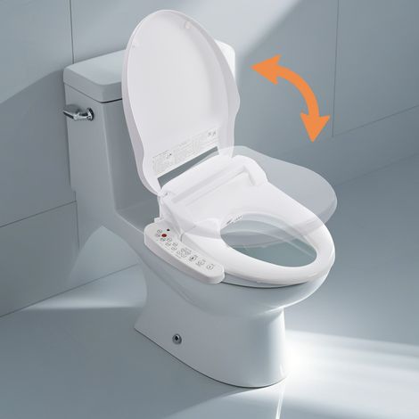 【Chauffage et ventilation】Siège de toilette intelligent intelligent, bidet électronique, siège de WC chauffant intelligent, Température réglable, avec contrôle latéral, Nettoyage automatique (1/5)
