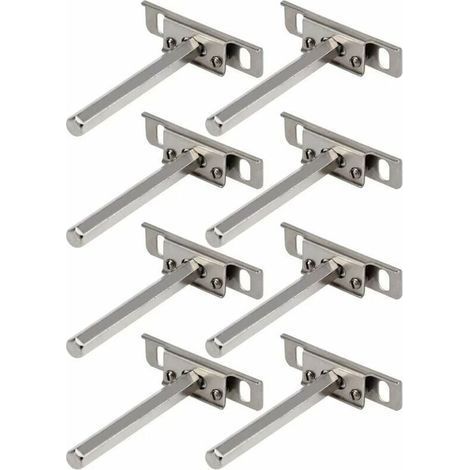 Supports en Métal pour Étagère Flottante 8Pcs Support Mural Discret modèle Fixation Tablettes Rangement Support pour Etagère Flottante Invisible Fixation (1/5)