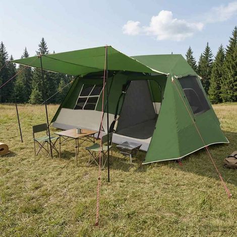 vidaXL Tente tunnel Vert 400 x 278 x 182 cm (1/5)