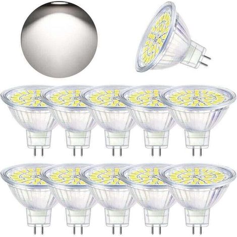 Lampadina LED GU5.3, bianco freddo 6000K, MR16 LED 12V 5W, equivalente a lampadine alogene da 50W, lampadine LED spot non dimmerabili, confezione da 10 (1/4)