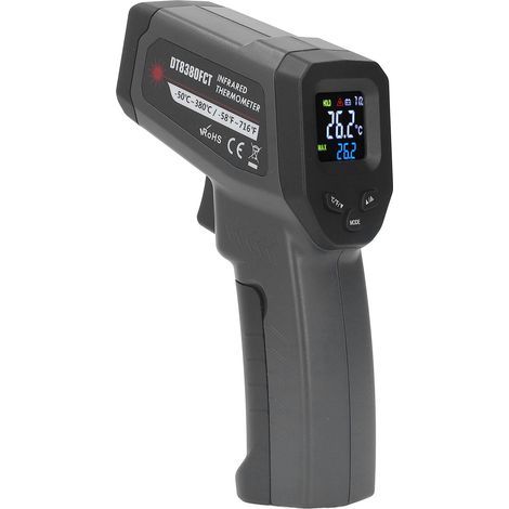 Thermomètre infrarouge pour la cuisson des aliments Pistolet à température Réglable 12: 1 missivité cran LCD rétroéclairé numérique Vert (1/5)