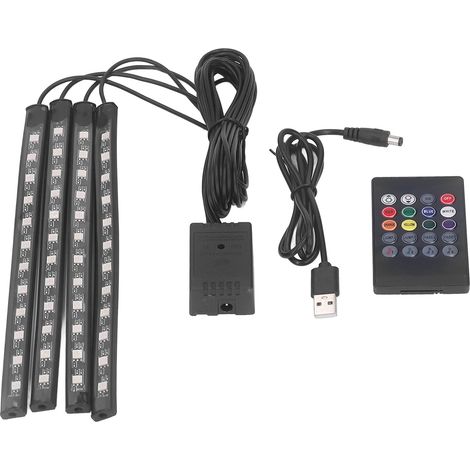 Bande lumineuse RGB 8 couleurs, 48 LED, avec contrôle du son, pour éclairage décoratif de fête, alimentation CC 5-12 V. (1/5)