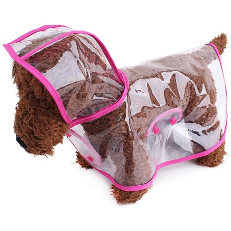 Veste de Pluie pour Chien, Manteau Imperméable avec Capuche, Réglable pour Chiens de Petite, Moyenne et Grande Taille（ M   rose ） (1/3)