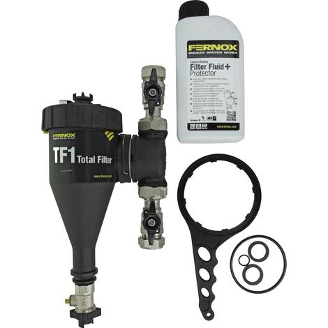 Fernox – Filtre boue chauffage central hydrocyclonique et magnétique TF1 – Raccordement 22 mm – Nettoyage rapide sans démontage