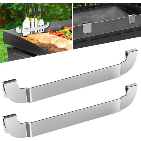 Lot de 2 supports de spatules magnétiques en acier inoxydable - 25,4 cm - Accessoires pour barbecue Blackstone à dessus plat et autres plaques de cuisson (1/5)