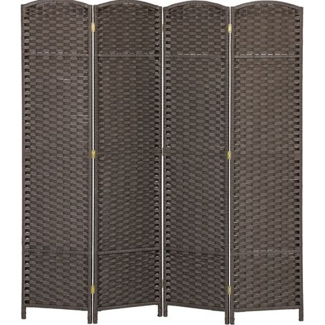 4-teiliger Paravent, faltbar, braun, 160 x 170 cm (1/5)