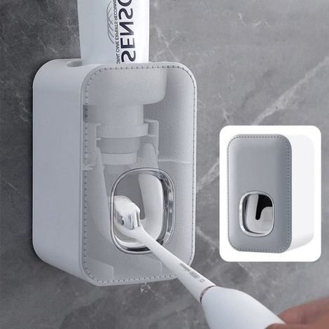 Distributeur de Dentifrice Automatique - JOYFAN - Gris - Étanche - Anti-poussière - Pratique (1/4)