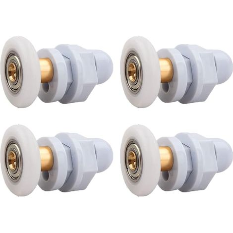 Duschkabinenrollen, 4 Stück Messing-Schiebetürrollen, Schiebetürrollen, zum Austausch von Schiebetürschienen für Duschkabinen (25 mm) (1/4)