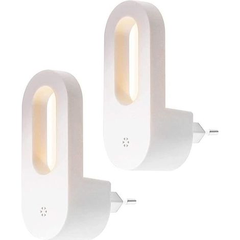 Veilleuse LED - 2 pièces - Capteur crépusculaire - Blanc - Intérieur (1/4)
