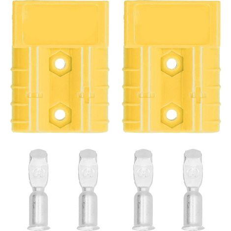 2er-Packung leichte, schnell lösbare 50-A-Batterieverbinder für Kabelbäume, 6 AWG, 600 V, gelb (1/5)