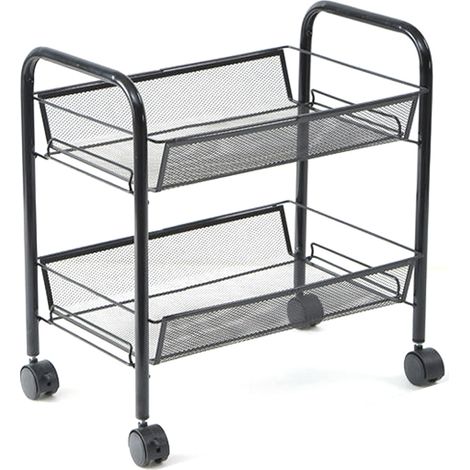 Petit chariot de rangement alimentaire, étagère de cuisine, étagère de rangement au sol à plusieurs niveaux, roulettes mobiles, rangement multifonctionnel pour les collations et autres en-cas. (1/5)