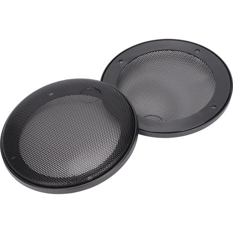 Lot de 2 grilles de protection de haut-parleur en métal noir, à monter soi-même, avec vis, pour voiture.