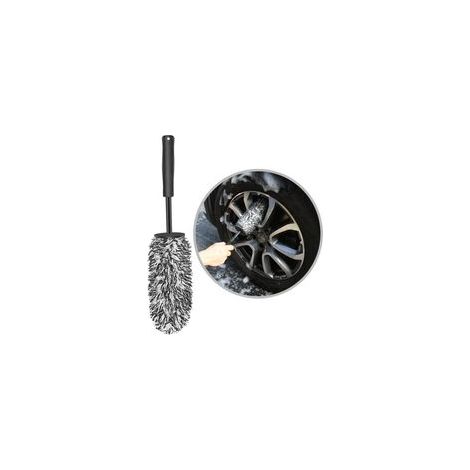 Brosse Jantes Voiture, Brosse de Nettoyage en Microfibre, Brosse de Roue de Voiture Jante sans Partie Métallique, Pas de Rayures Brosse Jantes Aluminium