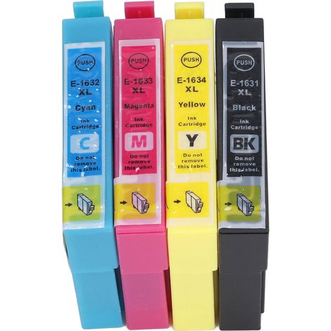 4 BK CMY Tintenpatronen für WorkForce WF 2010W, gleichmäßige Ausgabe, gestochen scharfer und lichtbeständiger Druck, 4er-Pack. (1/5)