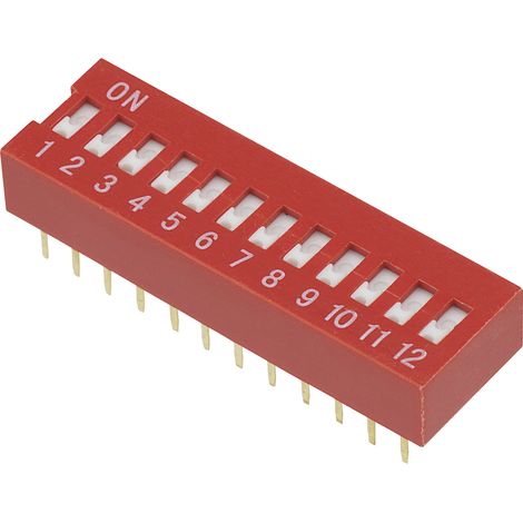 TRU COMPONENTS 704963 DSR-12 DIP-Schalter Polzahl 12 Slide-Type 1 St.
