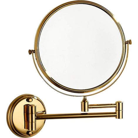 Miroir cosmétique mural en laiton de 8 pouces avec grossissement 3x (doré) (1/3)