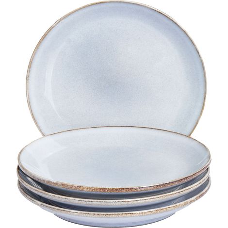 Dessertteller 4er Set JUNIPER Steinzeug Hellblau
