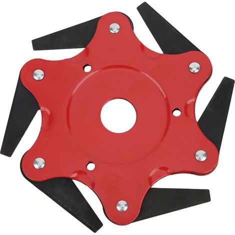 Schneidkopf mit 6 Zähnen, Stahlklingen, Rasiermesser, Rasenmäher, Kantenschneider, rot (1/5)