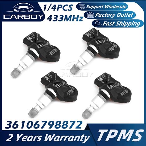 (1 pièce) Capteur de pression des pneus 36106798872433 MHz pour véhicules, compatible avec BMW Série 5, 6, 7, X1, X3, X4, Z4, Mini R57 et Rolls-Royce Ghost (références : 6798872-04 et 6874830). (1/5)