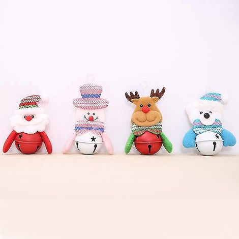 Ornements de Noël en forme de cloche, mignon Père Noël pour décoration de fête (4pcs) (1/5)