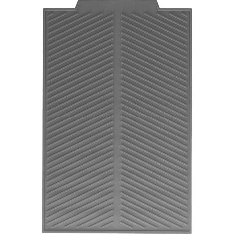 Tapis de table isolant et drainant en silicone gris, pour casseroles, bols et plats. (1/5)