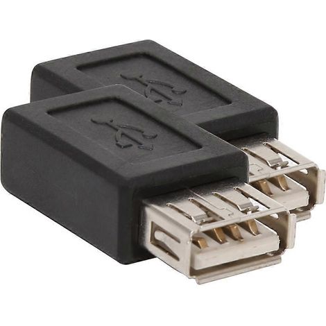 Adaptateur USB A femelle vers Micro USB femelle, connecteur convertisseur USB 2.0 A femelle vers Micro USB B 5 broches femelle, noir. (1/5)