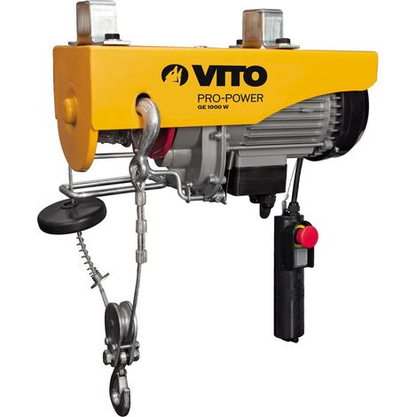 Palan électrique 1000W 250/500 kg 12 mètres max de levage VITO