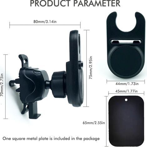 Nouveau support de téléphone de voiture multifonctionnel et créatif avec clip magnétique pour grilles d'aération support de téléphone magnétique/à anneau pour grilles d'aération de voiture. (1/5)