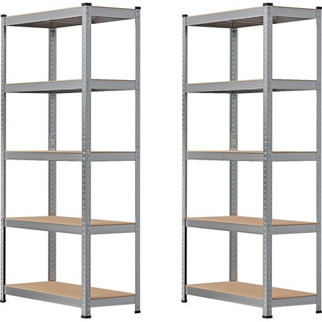 2 x Etagères modulables charges lourdes en métal 5 plateaux ,180x90x40cm (1/5)