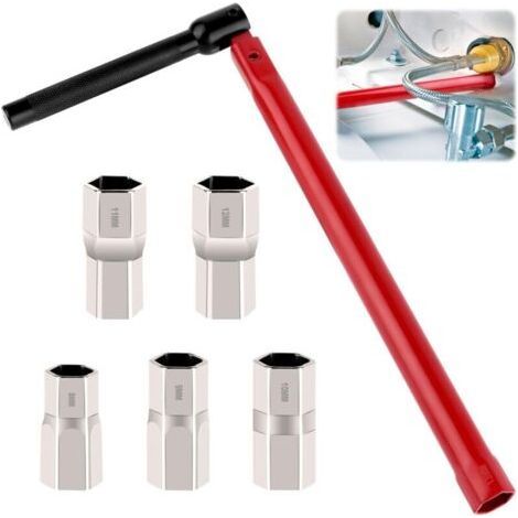 Outil pour L'installation de Robinets 8-12 mm, Clé à Robinet, Robinet D'évier Clé, Rouge (1/5)