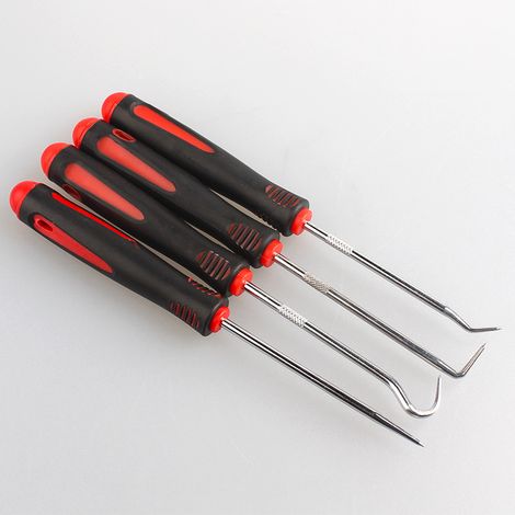 Kit di 4 ganci, utensili meccanici di precisione e cacciavite, strumento di rimozione del rivestimento della porta, estrattore di guarnizioni, strumento di rimozione dell'O-ring