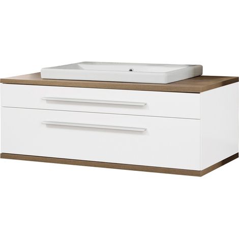 Fackelmann STANFORD Badmöbelset 2-teilig, Keramikbecken, 110 cm, weiß-'06238' (1/9)