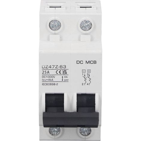 Disjoncteur CC pour protection contre les surcharges, système magnétique, disjoncteur photovoltaïque bipolaire 1000 V 25 A (1/5)