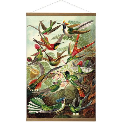 Art for the Home Luxus Kakemono Leinen Wandposter Hummingbirds - 80x60cm (1/5)