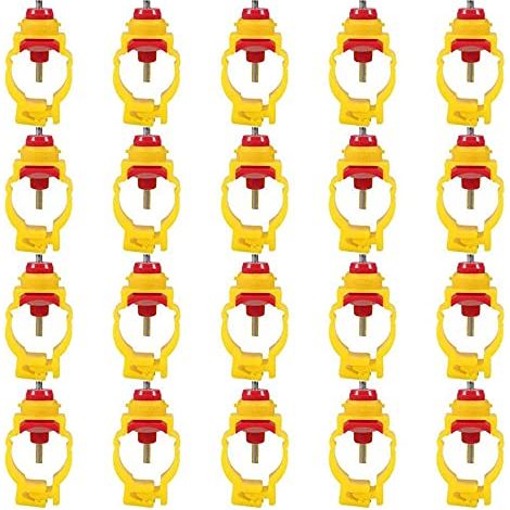 Abreuvoir automatique pour volailles, pipettes d'eau pour poules, canards et cailles, système d'abreuvement suspendu pour élevage avicole, lot de 20 pièces (1/5)