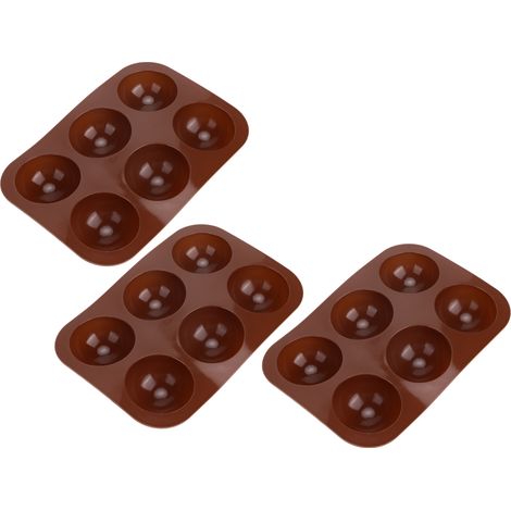 Set mit 6 Silikon-Halbkugel-Backformen für Pudding, Schokolade, Kuchen - 3-teilige Gebäckform (1/5)