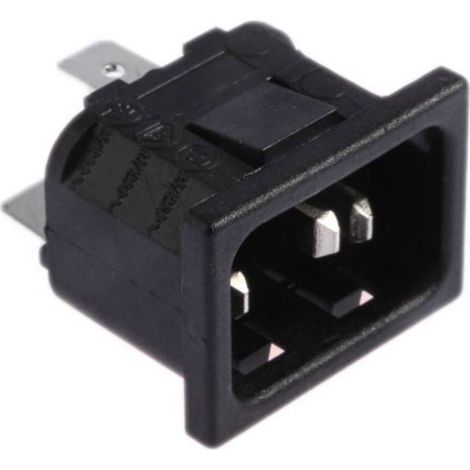 Bulgin PX0575/15/63 Connettore IEC PX Spina verticale Tot poli: 2 + PE 10 A Nero 1 pz. (1/2)