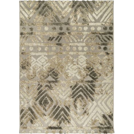 DEHORS-DEDANS AFRIKA - Tapis pour intérieur-extérieur gris et brun 120x170 (1/4)